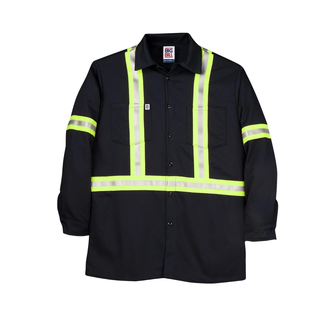 chemise manches longues (boutons pressions) avec bandes rÉflÉchissantes marine